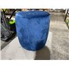 Image 2 : Crushed Blue Velvet Tufted Ottoman 16in x 18in Tall