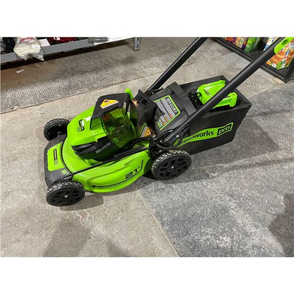 Greenworks Pro 21in Self Propelled Lawn Mower. Model LMB455