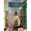 Image 2 : 14'' Holiday Christmas Lantern with LED Light and Timer - Christmas Tree Bronze