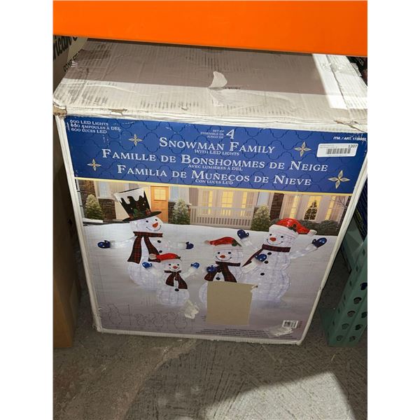 Set of 4 Snowman Family with LED Lights
