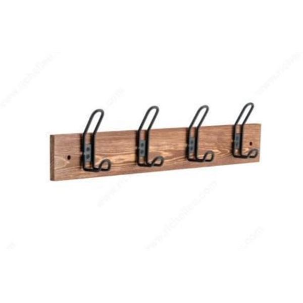 Richelieu Rustic Utility Rack with Multiple Hooks - 5 53/64-in H x 23 57/64-in W