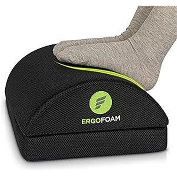 ErgoFoam Foot Rest for Under Desk at Work - Chiropractor Endorsed 2in1 Adjustable Premium Under Desk