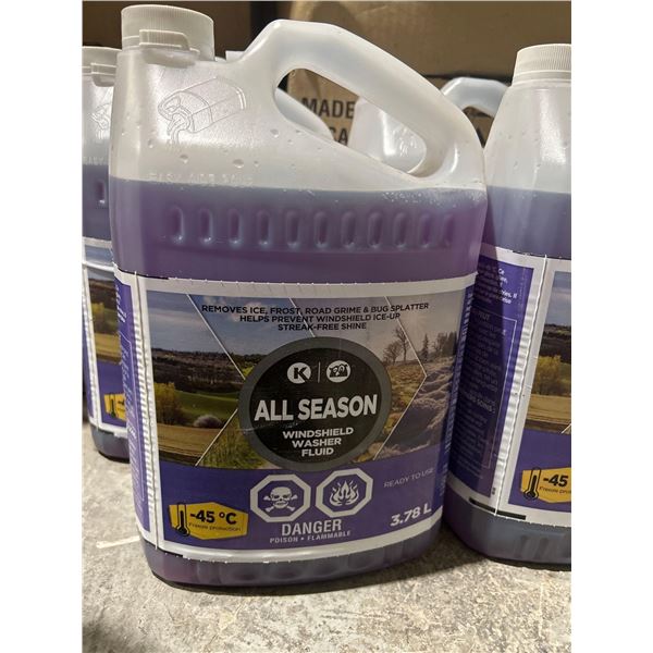 -45 Rated, All Season Windshield Wiper Fluid- Lot of 4 x3.78L