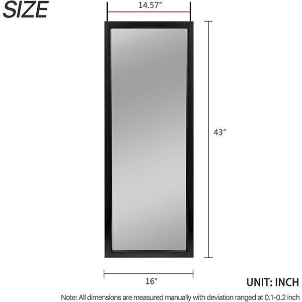 NEUTYPECHIC N31E120  Mirror Full Length Mirror, Black, 43 x16 Inches