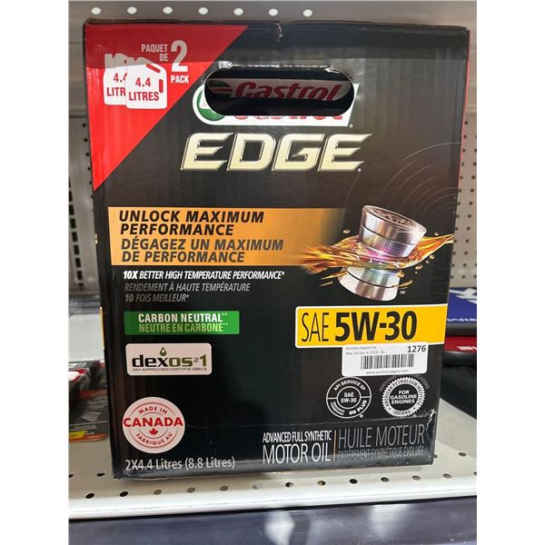 CASTROL EDGE 5W-30 SYNTHETIC OIL 2 X 4.4 L