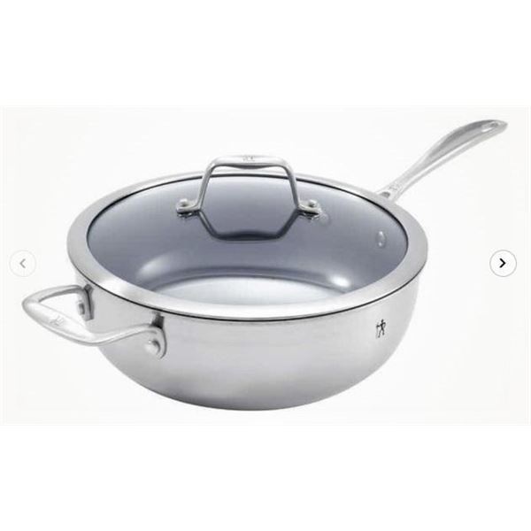 Non-Stick Perfect Pan with lid 4.3QT, 26 cm, stainless steel, Ceramic coating