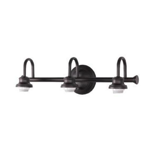 Style Selections 3-Light 5.75 Bronze Vanity light bar- Dimensions: 20-in L x 6-in H