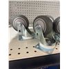 Image 3 : Lot of 4 Rubber Wheeled Casters 3" with 4 point Anchor Holes