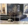 Image 1 : Lot of 3 LED Lit Birch Trees - Indoor/Outdoor Holliday Decorations