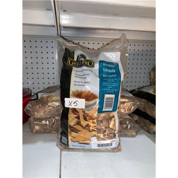 GrillPro Barbacue Wood Chips Mesquite 5 Bags x 170in3
