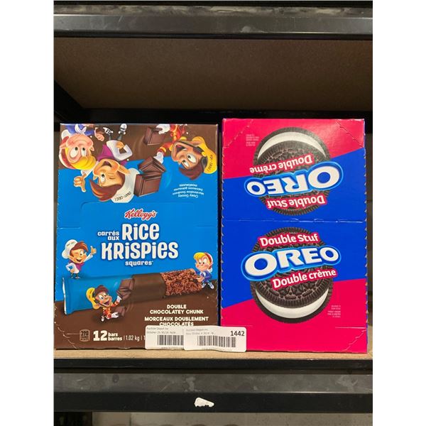 Kellogg's Rice Krispies Square Double Chocolatey Chunk 12 Bars & Oreo Double Stuff 10 Packs