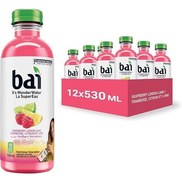 Bai Antioxidant Infusion Flavoured Water Beverage, Raspberry Lemon Lime, 530 mL, 12-Count