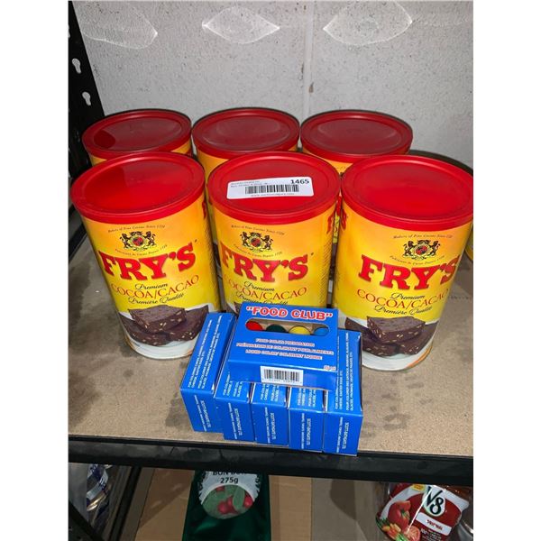 Fry's Premium Cocoa 6 x 454g AND Food Club Assorted 4 Pack of Food Coloring  6 x 25ml