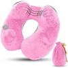 Image 1 : Inflatble Travel Pillow fluffy pink