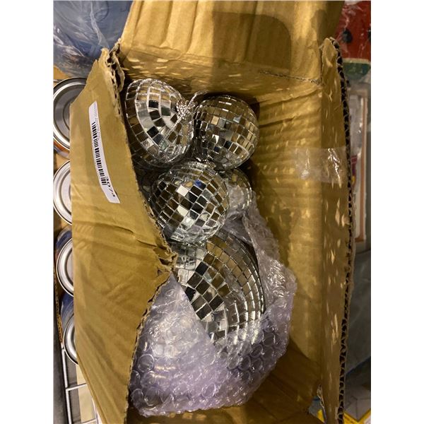 Box of assorted size mini disco balls