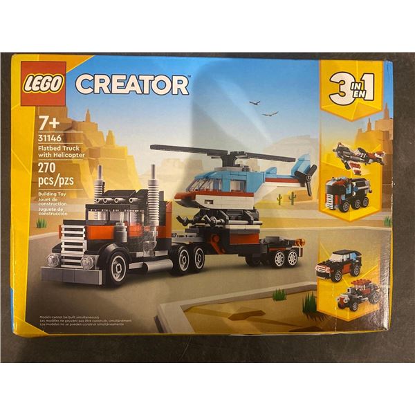 Lego Creator flatbed truck with helicopter 270pcs