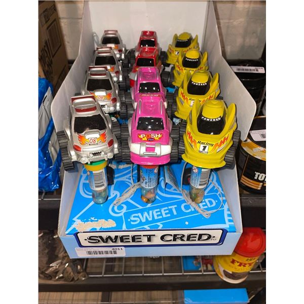 Sweet Cred Candy with Toy Car Tops 12 Count