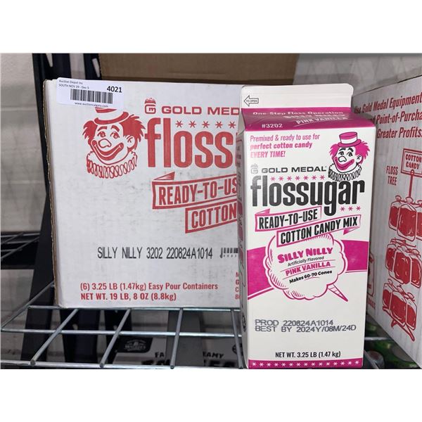 Gold Medal Floss Sugar Silly Nilly Pink Vanilla Cotton Candy Mix 6 x 3.25lbs