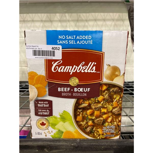 Campbells Beef Broth No Salt Added 6 x 900ml