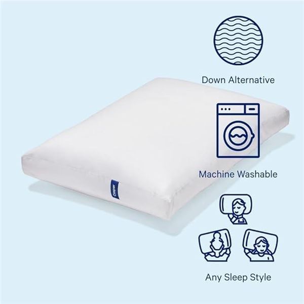 Casper Sleep Essential Pillow for Sleeping,, White,Standard (Pack of 1)