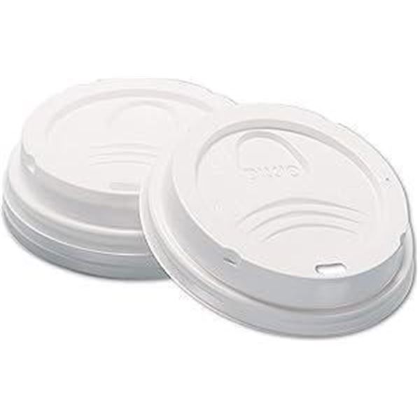 Dixie Large Dome Plastic Hot Cup Lids White 1000 Total