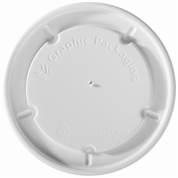 Graphic Packaging International Flat White Hot Food Container Lids