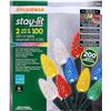 Image 1 : Sylvania - Stay-Lit LED C6 Outdoor/Indoor String Lights, 2 x 100 Lights, Multi-Colour
