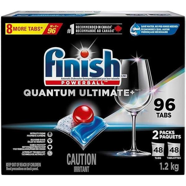 Finish Quantum Ultimate+ Dishwasher Detergent, 96 Tablets