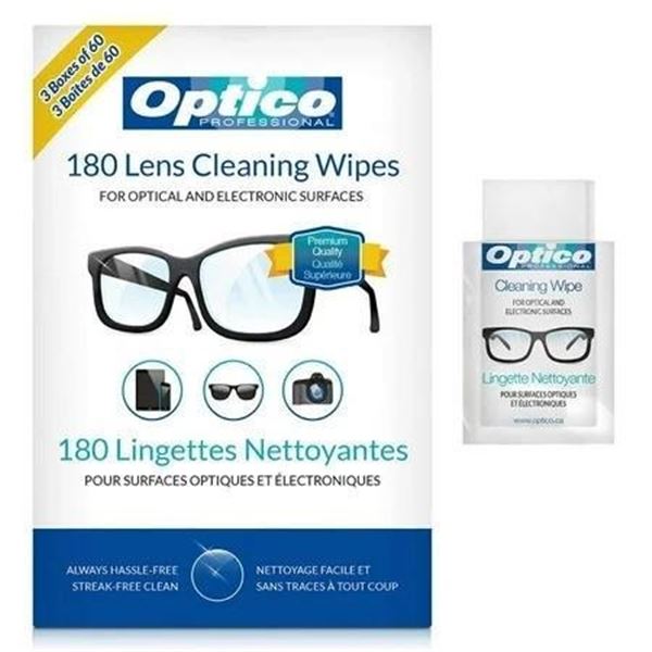 Optico 180 Lens Cleaning Wipes Lot of 3