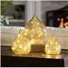 Image 1 : Evergreen LED Glass Raindrops, set of 3