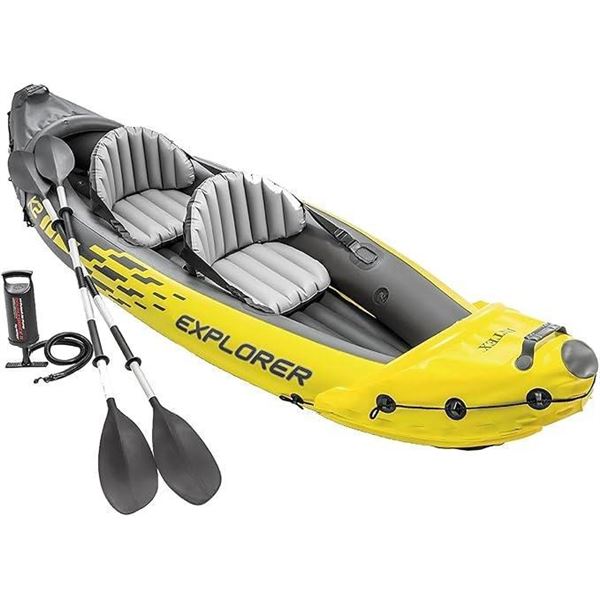 INTEX 68307EP Explorer K2 Inflatable Kayak Set: Includes Deluxe 86in Aluminum Oars and High-Output P