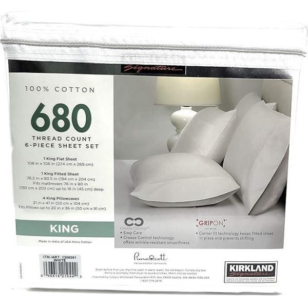 Kirkland 680 6-Piece Sheet Set King Size