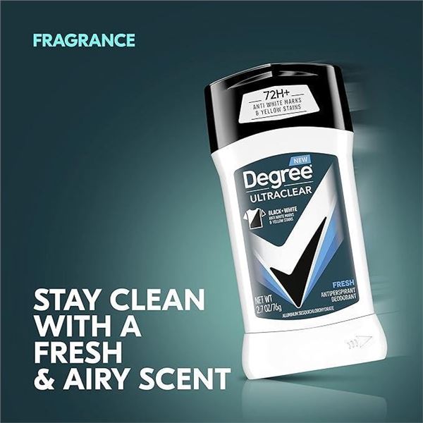 Degree Ultraclear Antiperspirant, Black/White Fresh, 2.7 Ounce