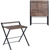 Image 1 : Folding 2 Tier Foldable Assembly Saves Space for Home Office Study, Metal Frames/Wood Top Laptop Tab