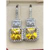 Image 3 : Canary Yellow Topaz Double Earring Set set in .999 Silver 1.8 Carat TW NEW