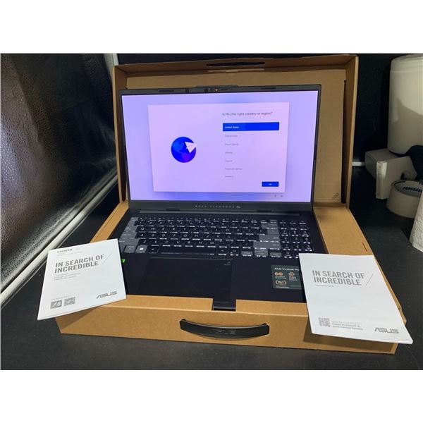 ASUS Vivobook Pro Model N6506M Notebook PC ,  in Box Powers up working (please inspect and view for 