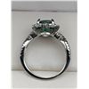 Image 2 : Emerald square solitaire .80 Carat Cluster Mount Vintage Styled Dress Ring set in .999 silver NEW si
