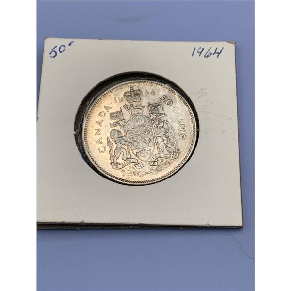 Canada Vintage Cased 1964 Silver Half Dollar