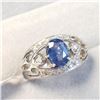 Image 2 : 14K White Gold Natural Sapphire(1ct) Diamond(0.16ct) Ring, Made in Canada, Appraised Retail $2750