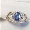Image 3 : 14K White Gold Natural Sapphire(1ct) Diamond(0.16ct) Ring, Made in Canada, Appraised Retail $2750