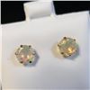 Image 2 : 10K Yellow Gold Opal (1.28ct) Earrings (~weight 0.77g), Made in Canada, Appraised Retail $730