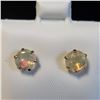 Image 3 : 10K Yellow Gold Opal (1.28ct) Earrings (~weight 0.77g), Made in Canada, Appraised Retail $730