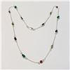 Image 1 : Silver Genuine Multi Gemstone 18" (10ct) Necklace (~weight 4.27g), Made in Canada, Appraised Retail 