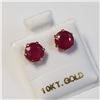 Image 2 : 10K Yellow Gold Ruby(3.1ct) Earrings (~weight 1.06g), Made in Canada, Appraised Retail $965