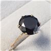 Image 4 : 10K Yellow Gold Black Diamond(3.7ct) Ring (~Size 6.25)(~weight 2.57g), Made in Canada, Appraised Ret