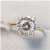 Image 3 : 10K Yellow Gold Moissanite(2ct) Ring (~Size 5.5) (~weight 1.9g), Made in Canada, Appraised Retail $2