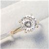 Image 4 : 10K Yellow Gold Moissanite(2ct) Ring (~Size 5.5) (~weight 1.9g), Made in Canada, Appraised Retail $2