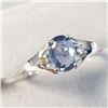 Image 2 : 10K White Gold Sapphire(1ct) Diamond(0.06ct) Ring (~Size 7)) (~weight 1.92g), Made in Canada, Apprai