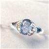 Image 3 : 10K White Gold Sapphire(1ct) Diamond(0.06ct) Ring (~Size 7)) (~weight 1.92g), Made in Canada, Apprai