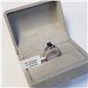 Image 5 : 10K White Gold Sapphire(1ct) Diamond(0.06ct) Ring (~Size 7)) (~weight 1.92g), Made in Canada, Apprai